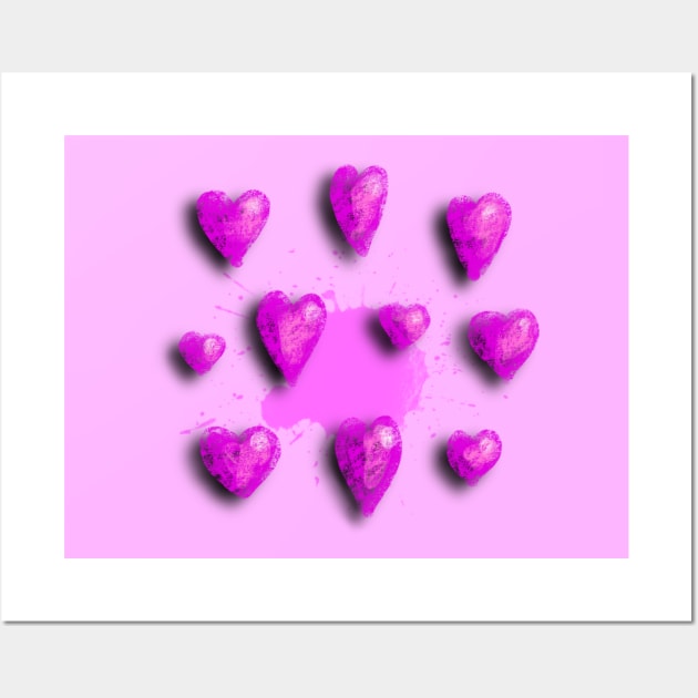 Pink Hearts for You Wall Art by Naturascopia